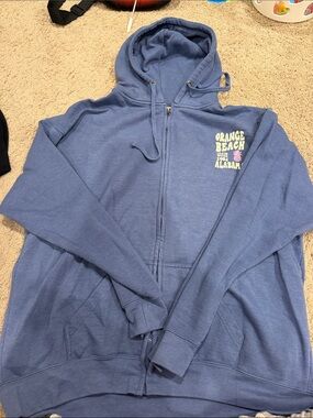 Orange Beach Alabama Blue Zip-Up Hoodie